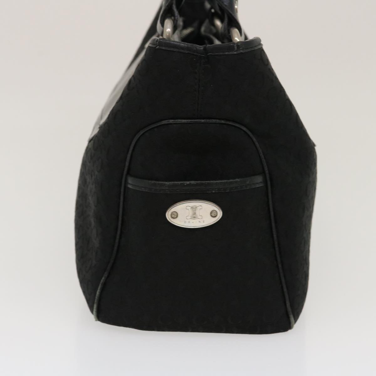 Luxury CELINE C Macadam Canvas Tote Bag Buggy Bag Black  fm1376