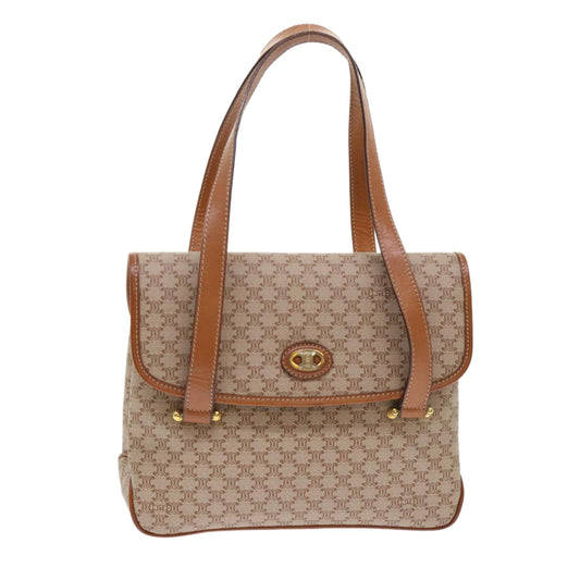Luxury CELINE Macadam Canvas Shoulder Bag Beige  fm2486