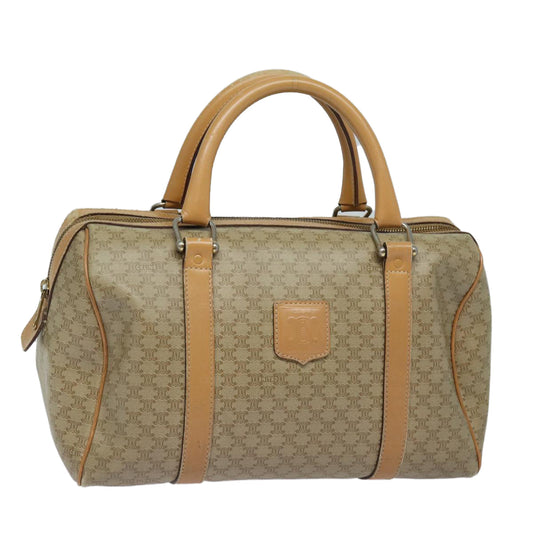 Luxury CELINE Macadam Canvas Boston Bag Beige  fm3561