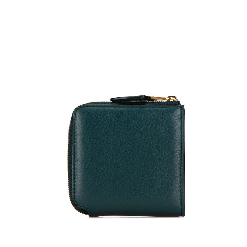 Burberry Round Zip Leather Wallet