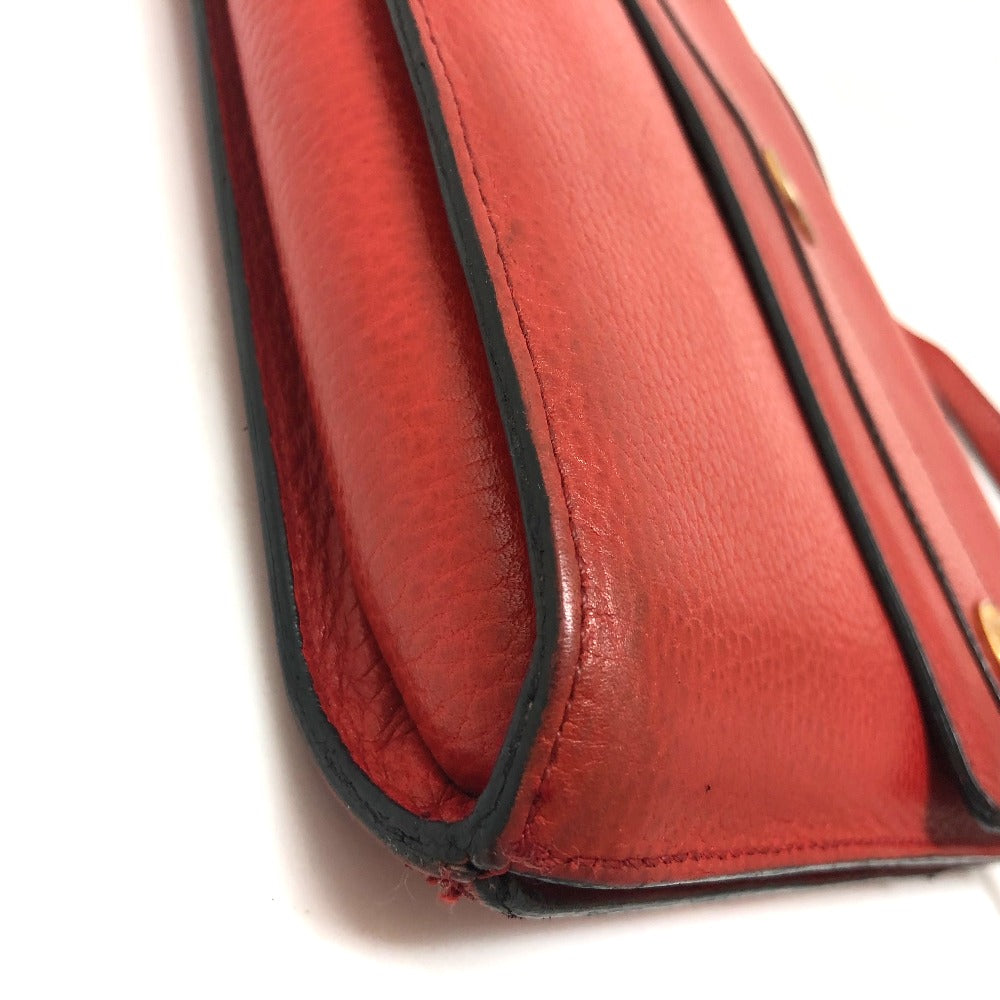 CELINE Shoulder Bag leather Red Crossbody bag   Women