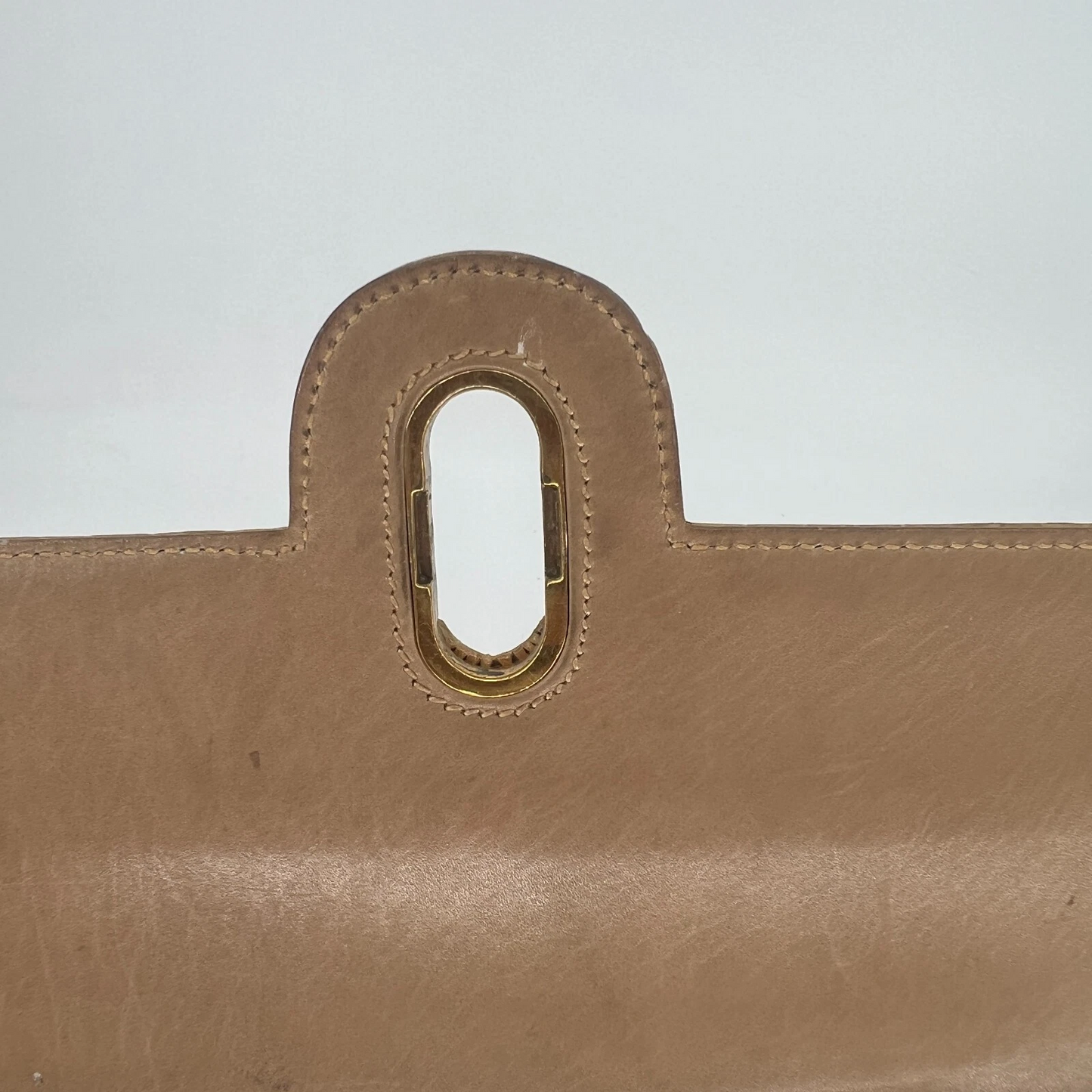 Gucci 1960's camel crocodile leather Kelly style purse