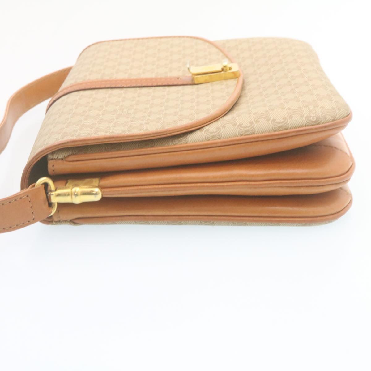 Luxury CELINE Macadam Canvas Shoulder Bag PVC Leather Beige  am2173g