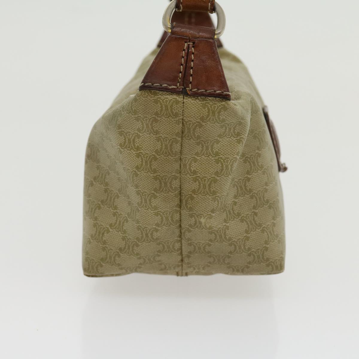 Luxury CELINE Macadam Canvas Hand Pouch PVC Leather Beige  am2606g