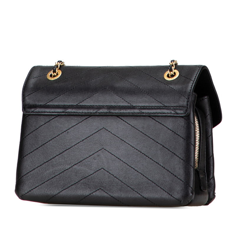 Chanel Chevron Coco Mark Lambskin 2way Shoulder Bag