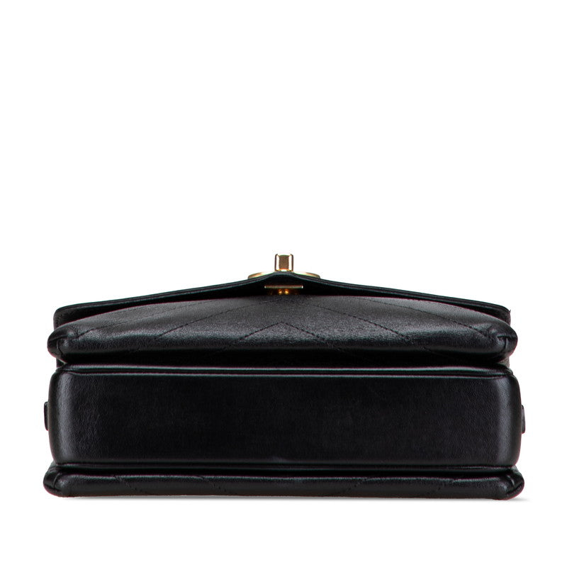 Chanel Chevron Coco Mark Lambskin 2way Shoulder Bag