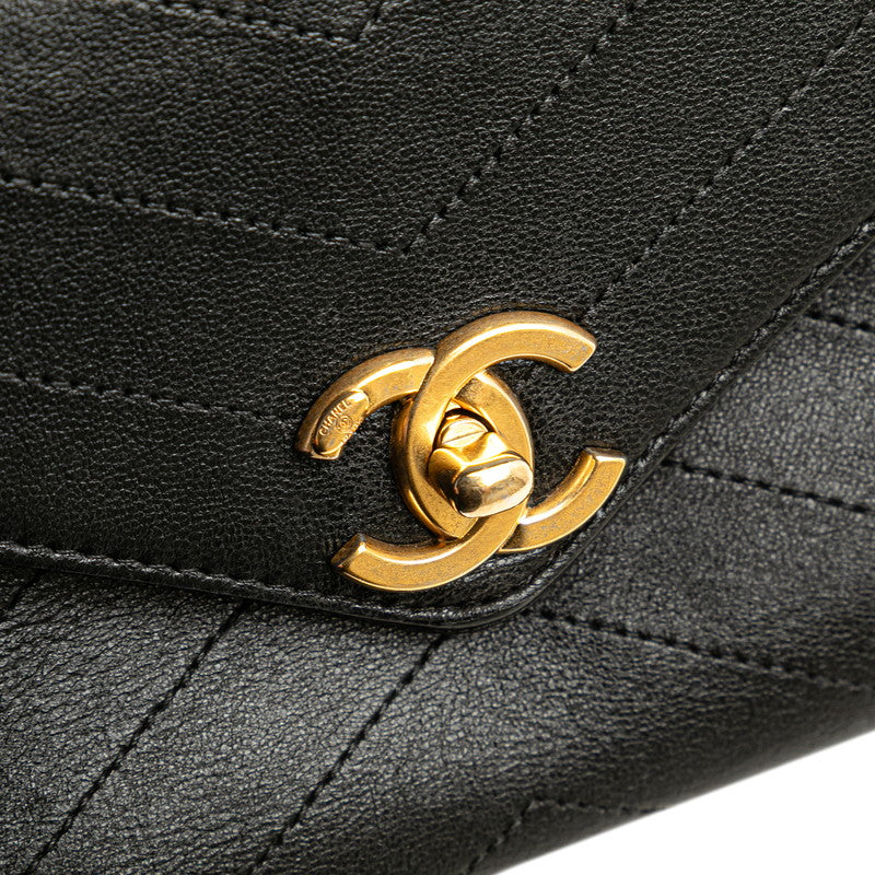 Chanel Chevron Coco Mark Lambskin 2way Shoulder Bag