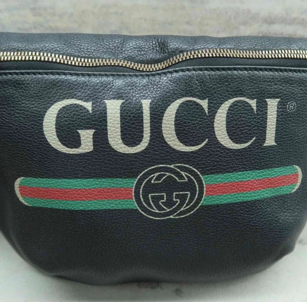Gucci Black Large Leather Belt Bag