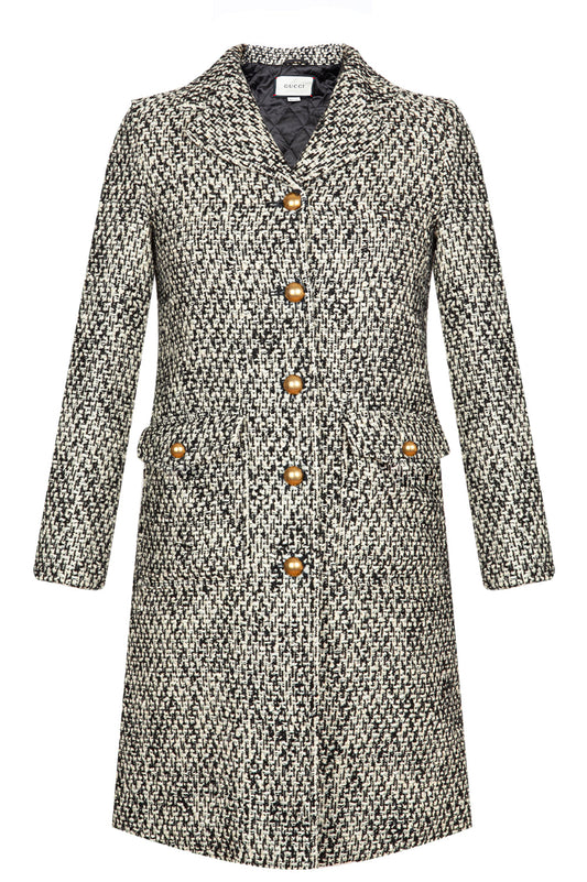 GUCCI Tweed Coat Black & White
