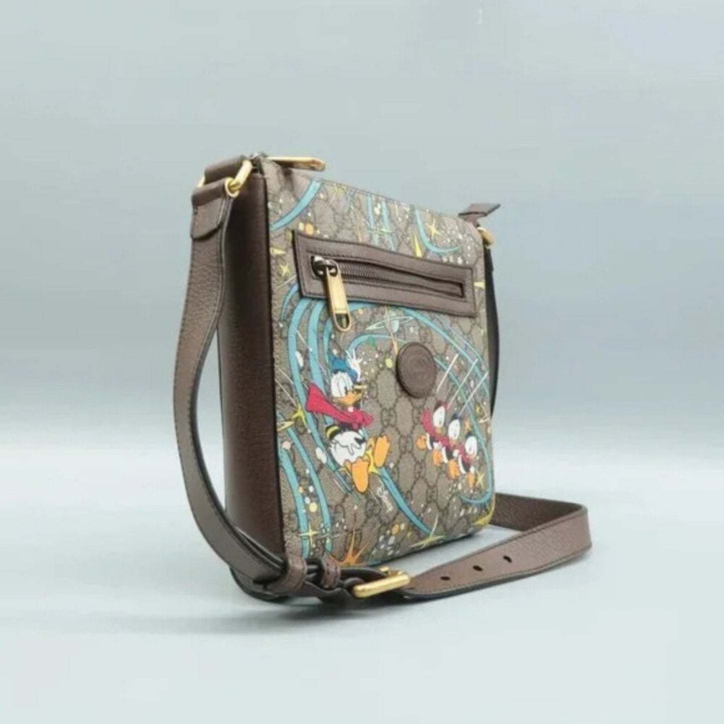 GUCCI Donald Duck Disney x Gucci Brown GG Supreme Canvas Shoulder Bag