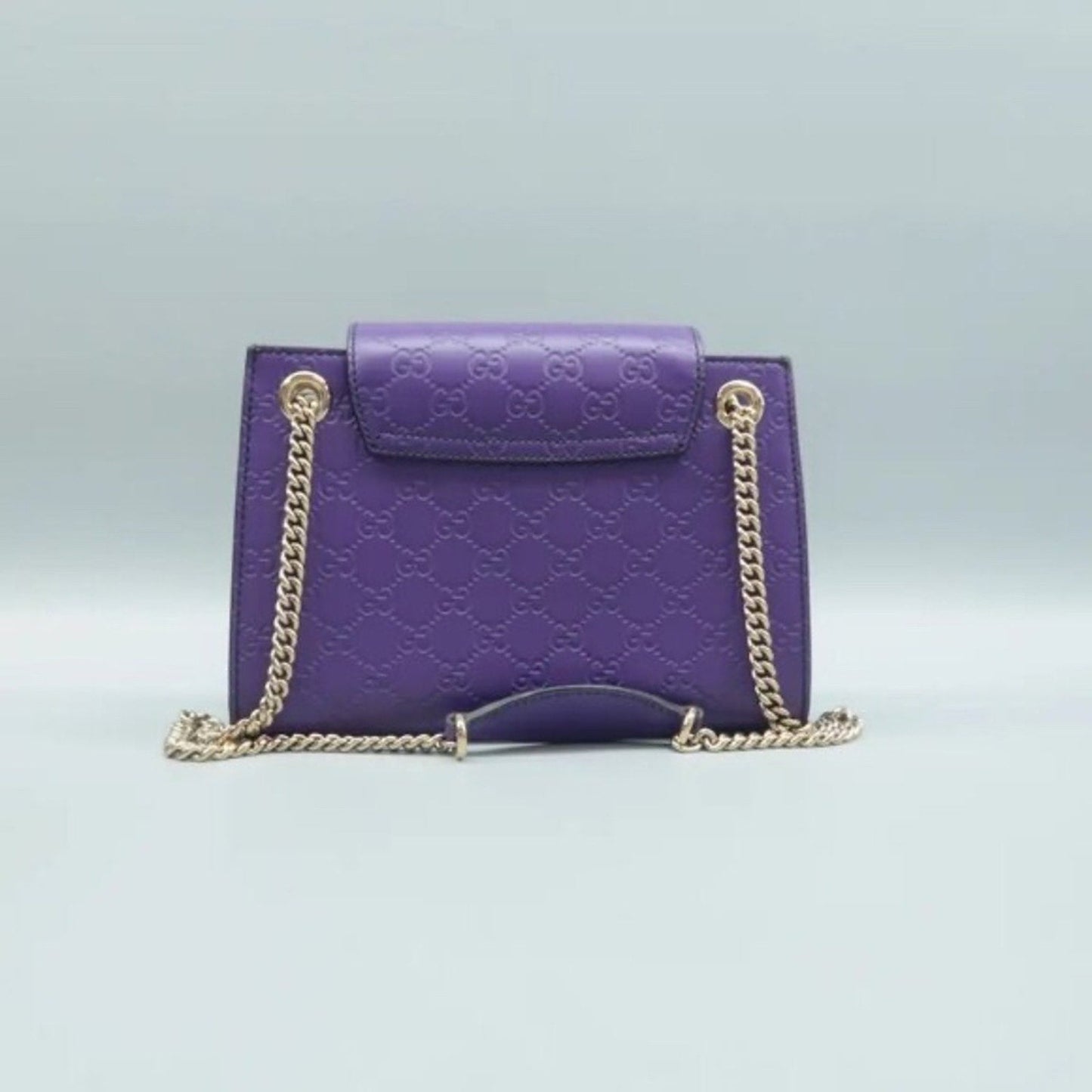 GUCCI Emily Purple GG Leather Shoulder Bag