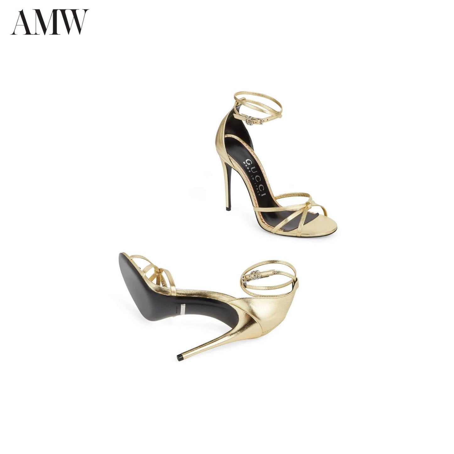 GUCCI Metallic-finish Strapped Sandals