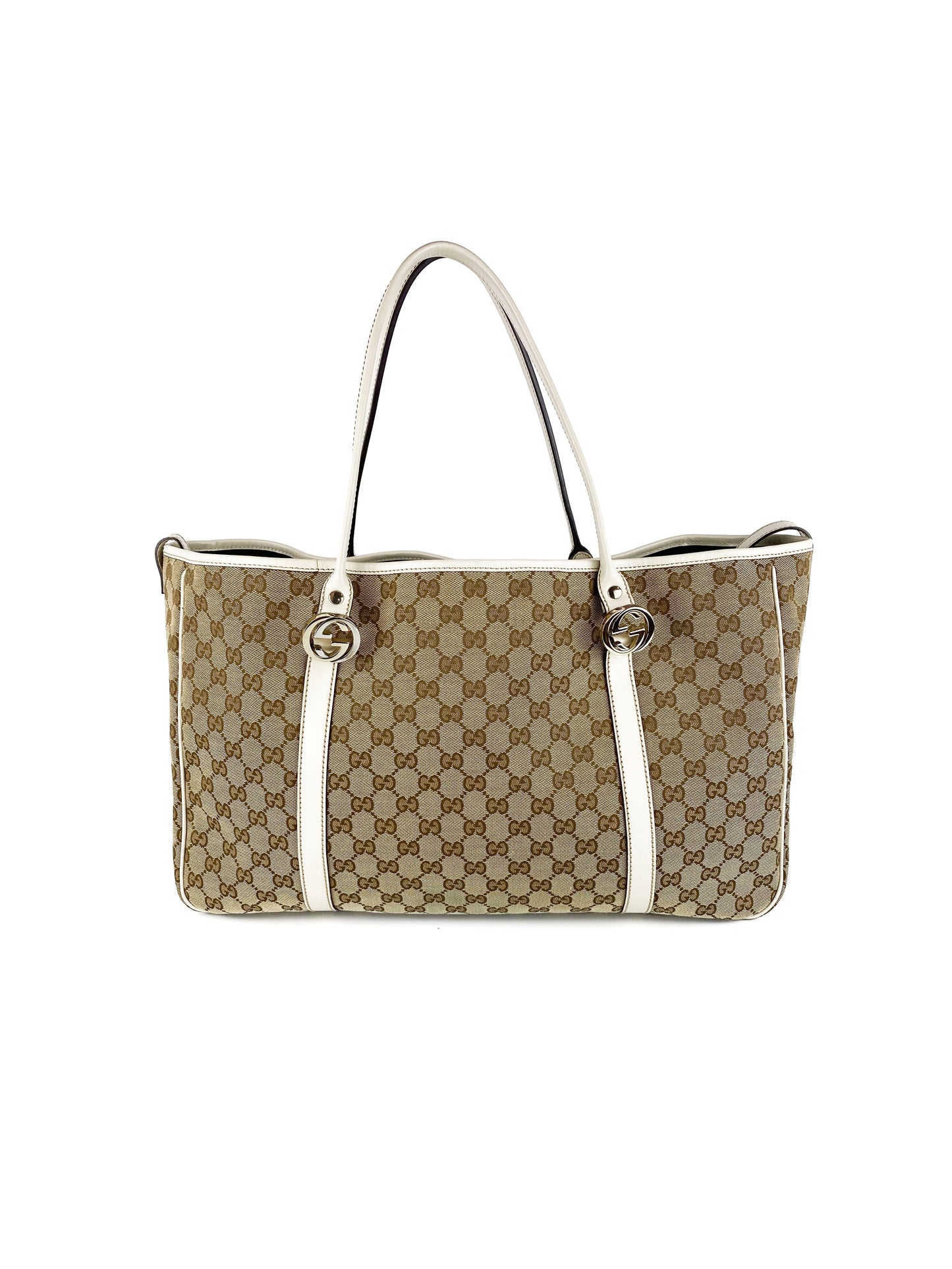 Gucci White Monogram Tote Bag