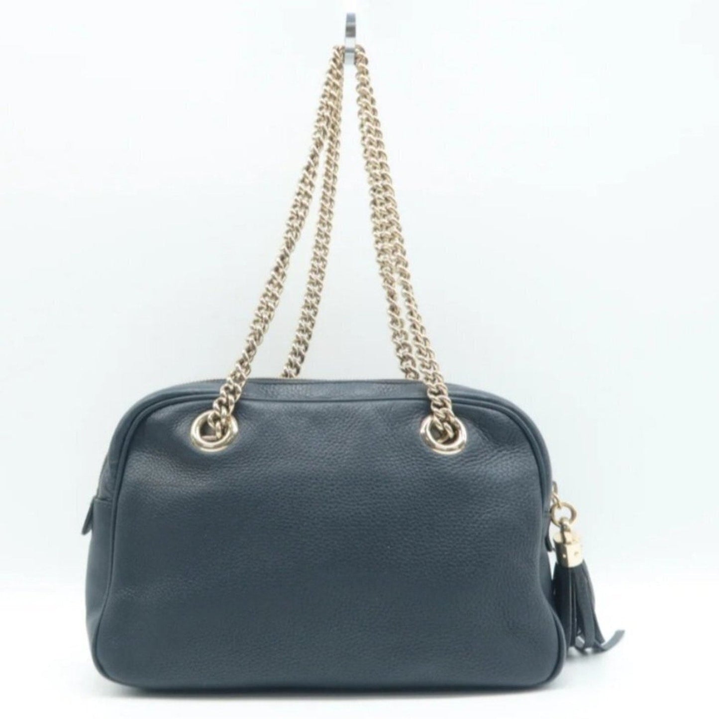 GUCCI Soho Navy Leather Shoulder Bag