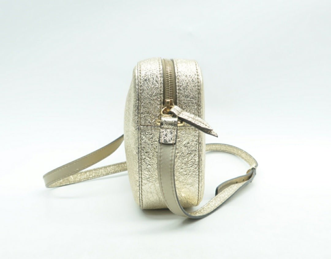 GUCCI Webby Bee Gold Canvas Shoulder Bag