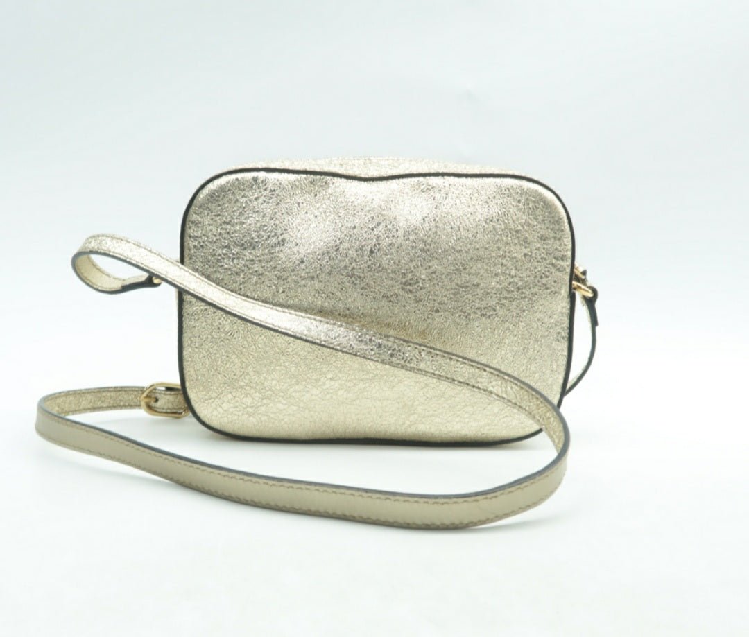 GUCCI Webby Bee Gold Canvas Shoulder Bag