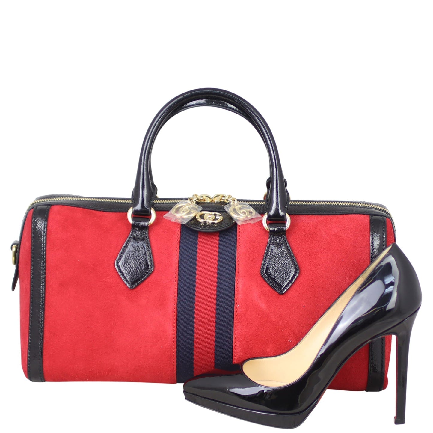 Gucci Ophidia Suede Boston Bag