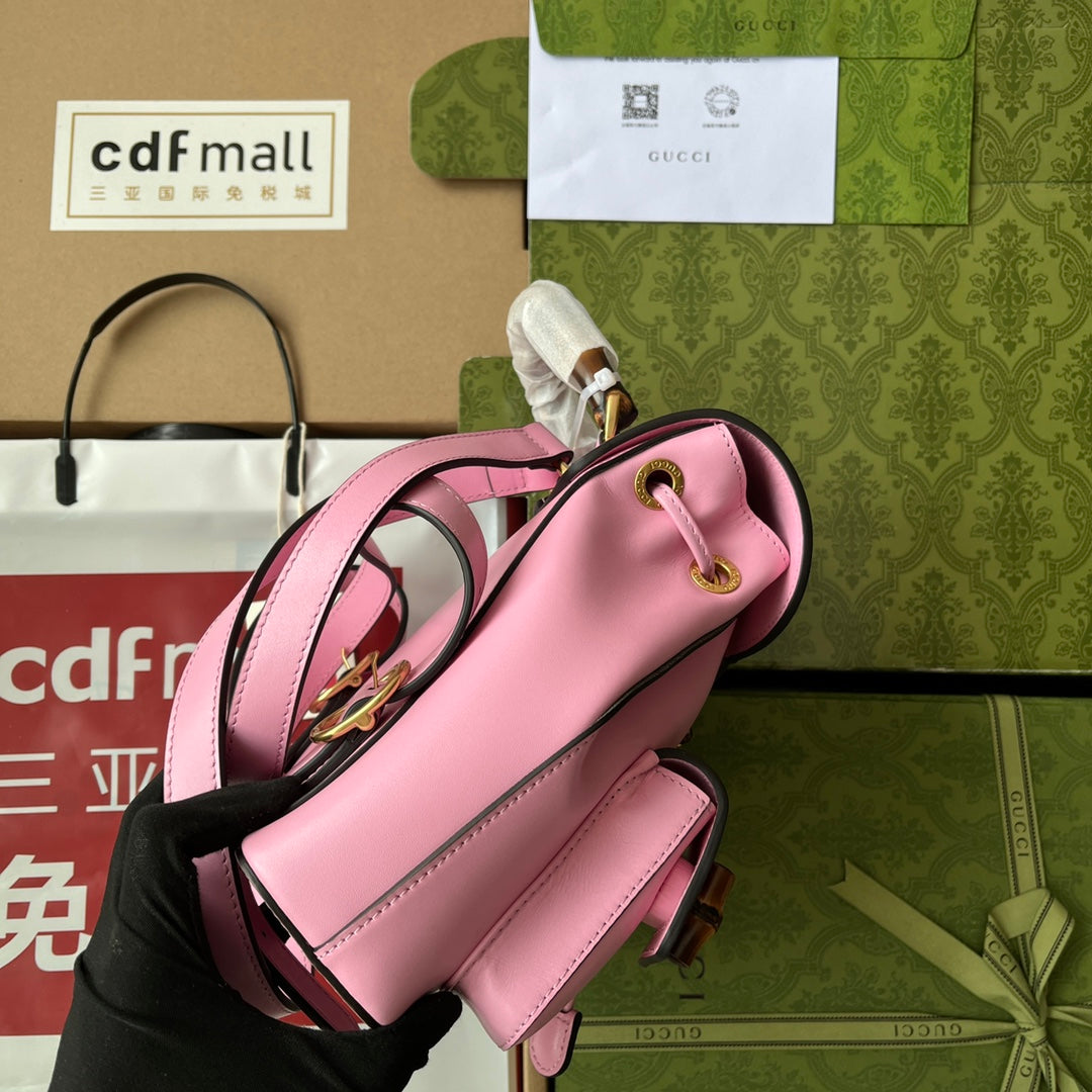 gg Bamboo Small Backpack Pink For Women, Women’s Bags 8in/22cm gg ‎‎702101 UZY0T 5814
