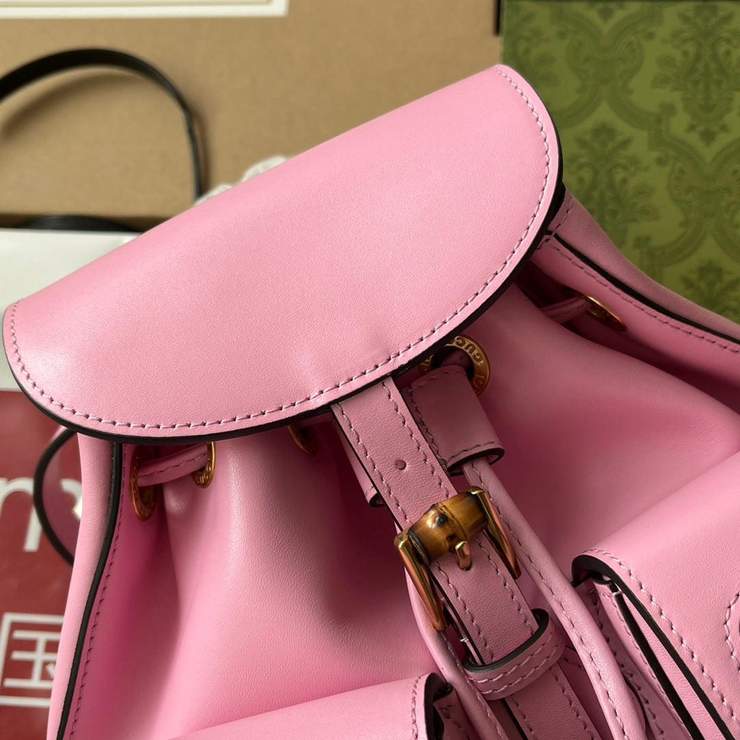 gg Bamboo Small Backpack Pink For Women, Women’s Bags 8in/22cm gg ‎‎702101 UZY0T 5814
