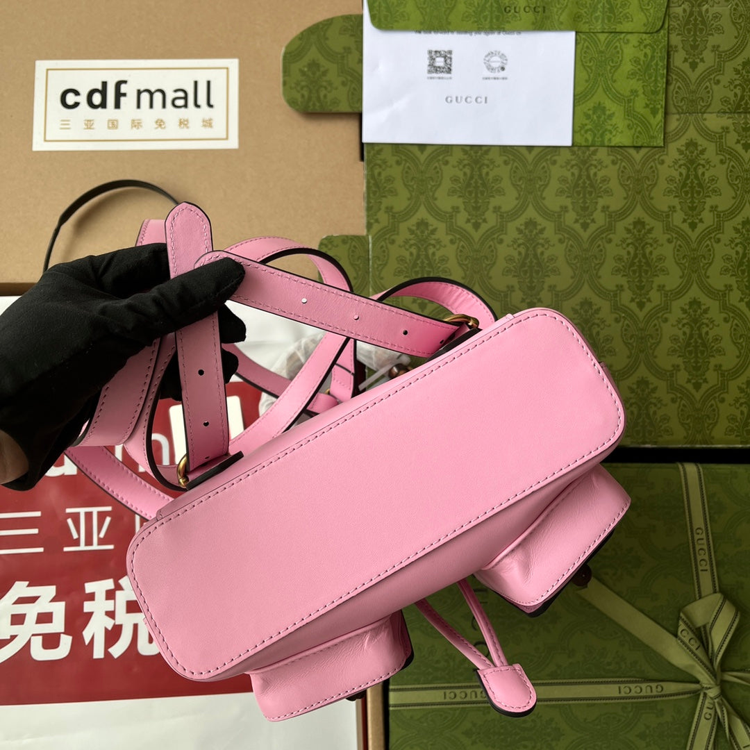 gg Bamboo Small Backpack Pink For Women, Women’s Bags 8in/22cm gg ‎‎702101 UZY0T 5814