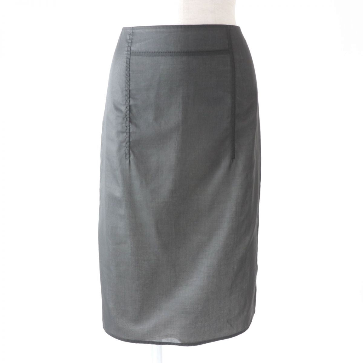 HERMES skirt Outer: 100% cotton, Lining: 100% cotton Gray type Women 34  d