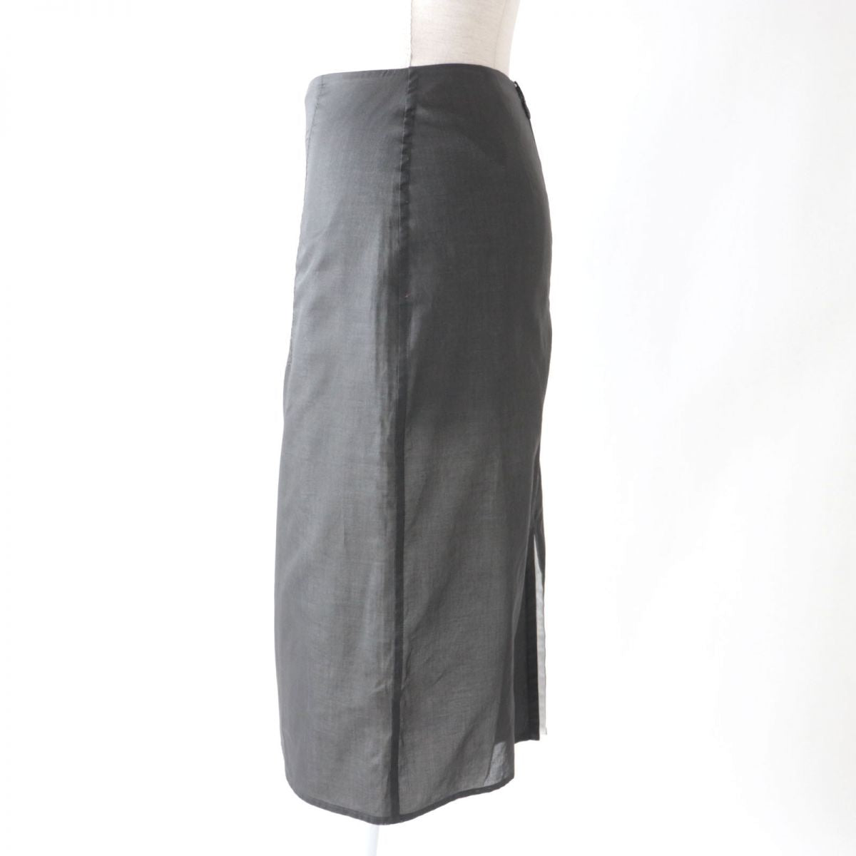 HERMES skirt Outer: 100% cotton, Lining: 100% cotton Gray type Women 34  d