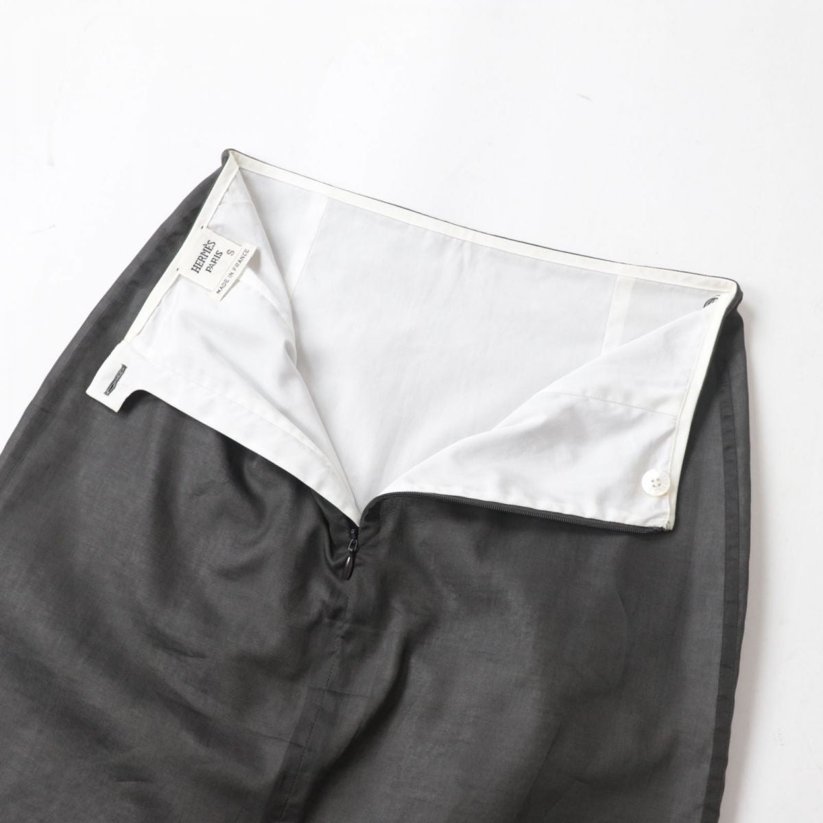 HERMES skirt Outer: 100% cotton, Lining: 100% cotton Gray type Women 34  d