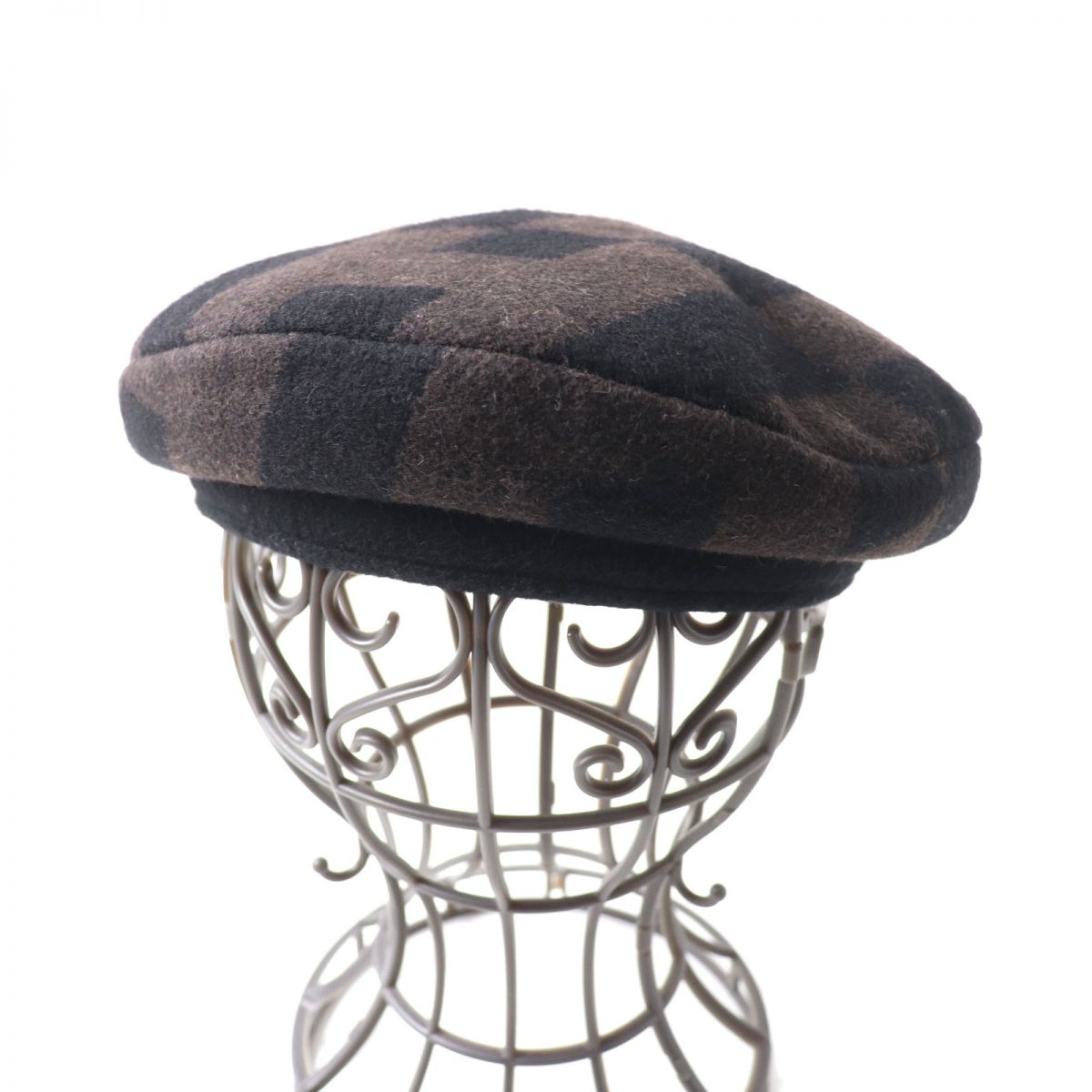 HERMES beret Main: 100% camel, Lining: 100% acetate Brown x black Women  d