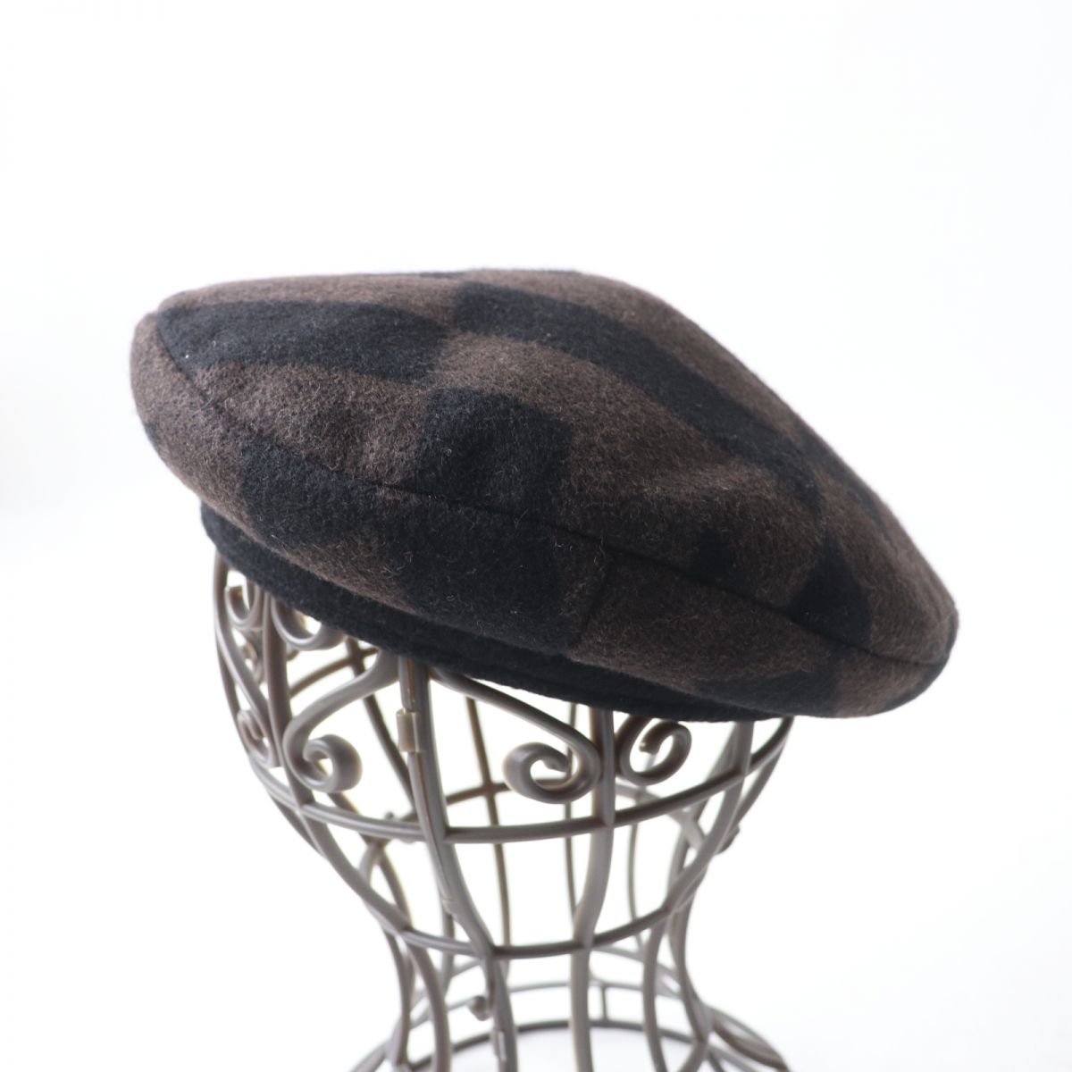 HERMES beret Main: 100% camel, Lining: 100% acetate Brown x black Women  d