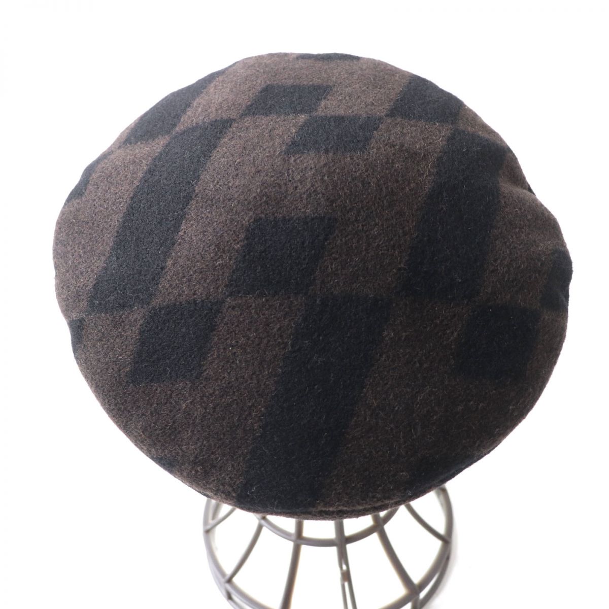 HERMES beret Main: 100% camel, Lining: 100% acetate Brown x black Women  d