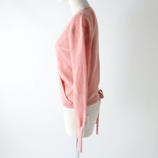 HERMES cardigan Main: 63% wool, Main: 27% nylon, Main: 10% cashmere, Part: 96% silk, Part: 3% nylon Coral pink Women 36  d