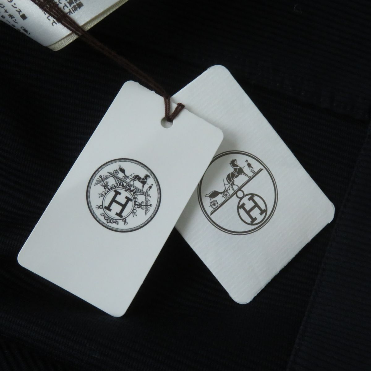 HERMES Best Main: 100% cotton, Part: Lamb leather, Lining: 100% cotton Navy Women 40  d