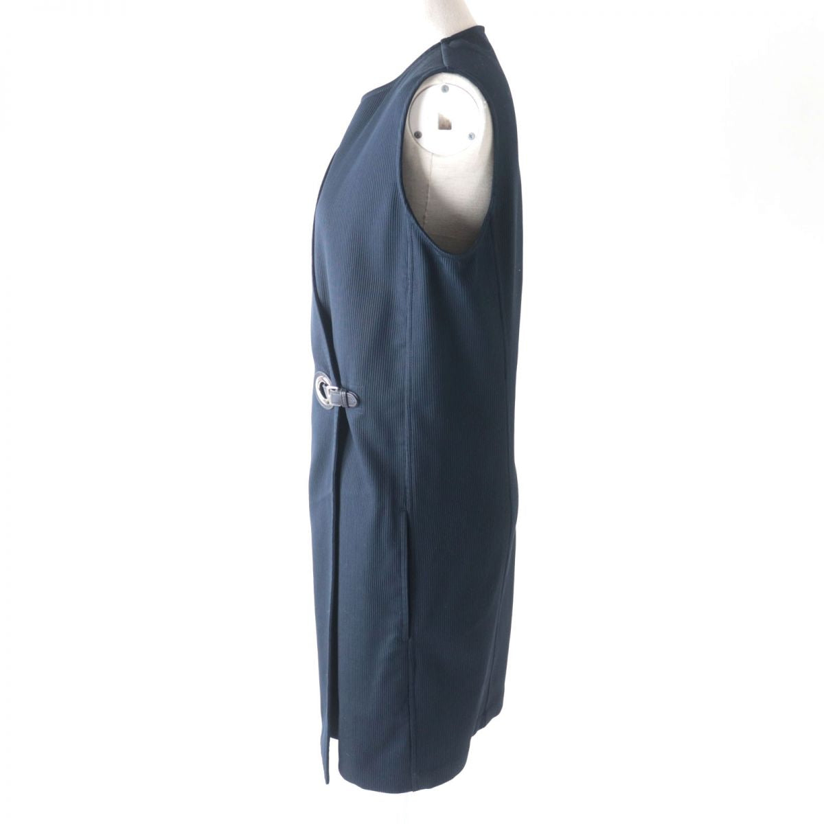 HERMES Best Main: 100% cotton, Part: Lamb leather, Lining: 100% cotton Navy Women 40  d