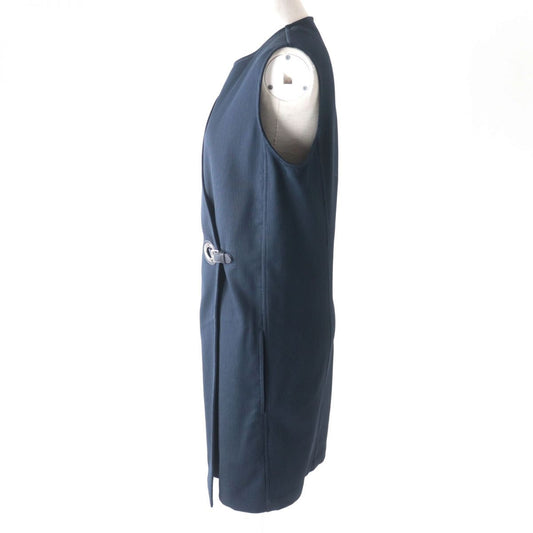 HERMES Best Main: 100% cotton, Part: Lamb leather, Lining: 100% cotton Navy Women 40  d