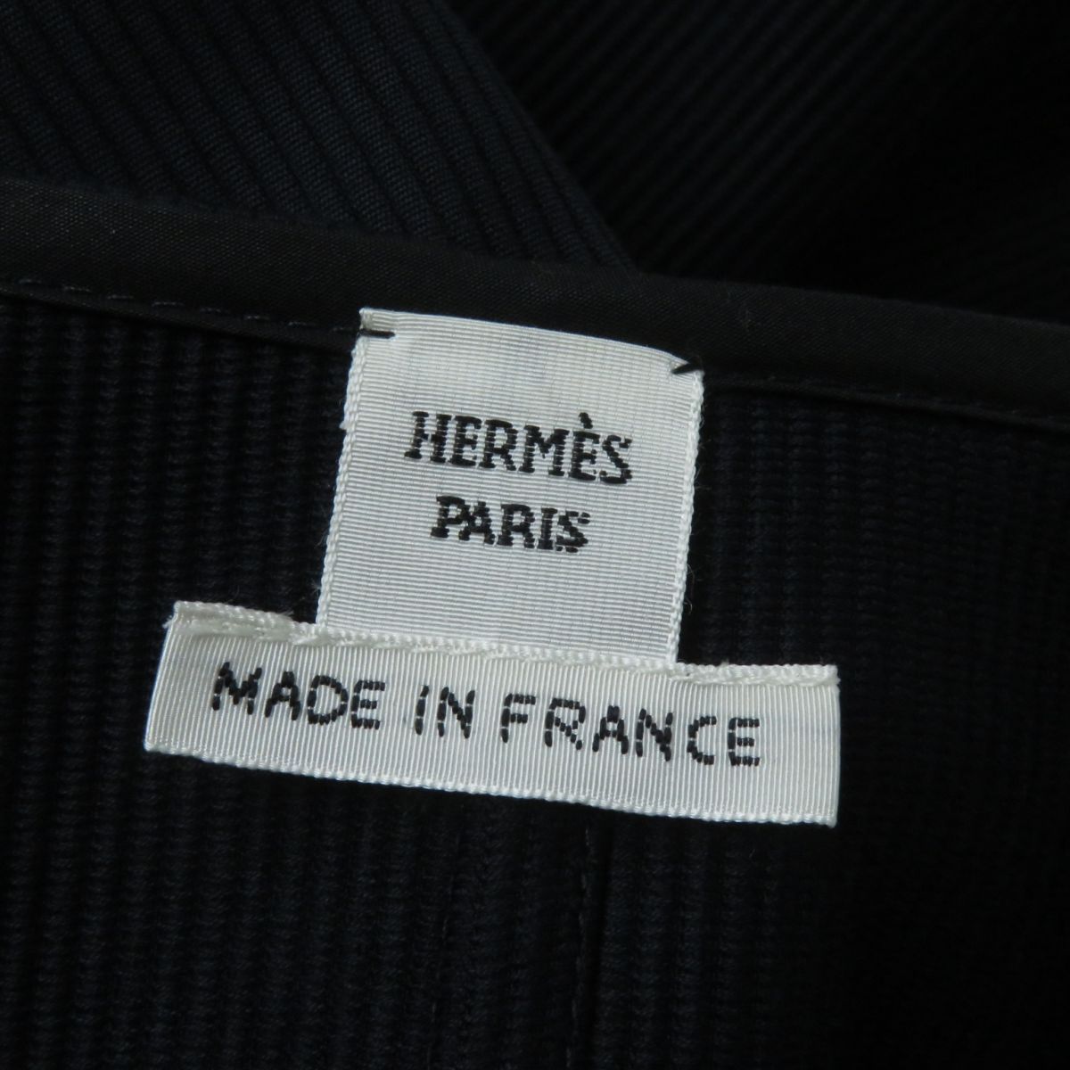 HERMES Best Main: 100% cotton, Part: Lamb leather, Lining: 100% cotton Navy Women 40  d