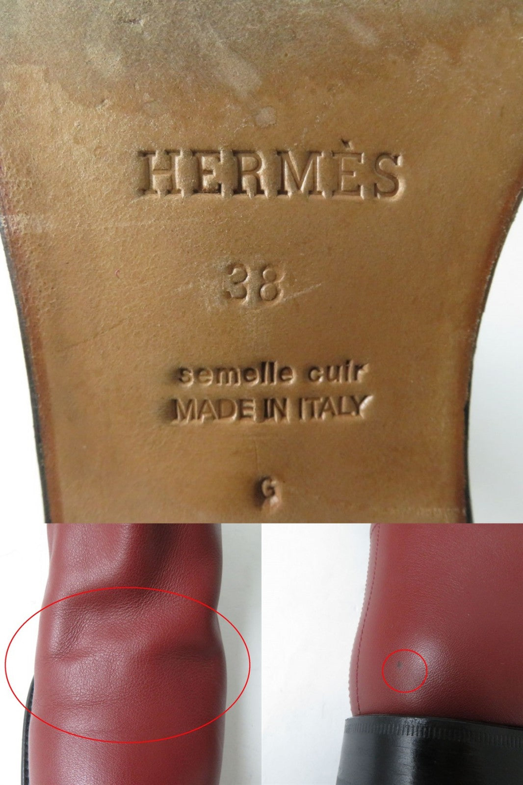 HERMES boots Main: Leather Red type Women 38  d