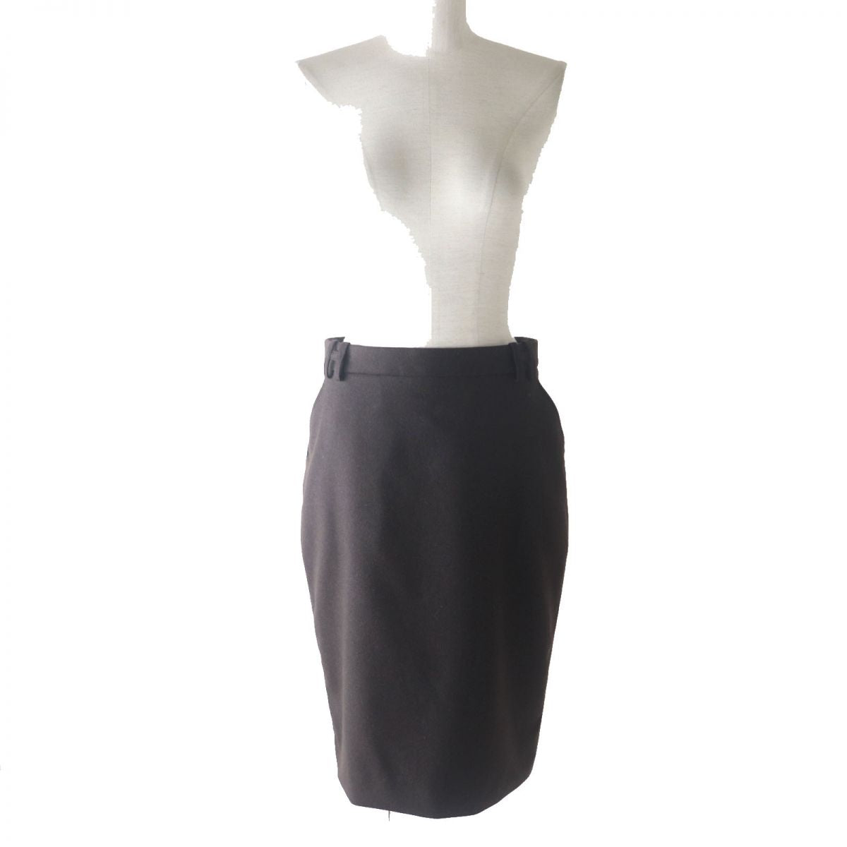 HERMES skirt Outer: 95% wool, Outer: 5% cashmere, Lining: 100% silk Dark brown Women 38  d
