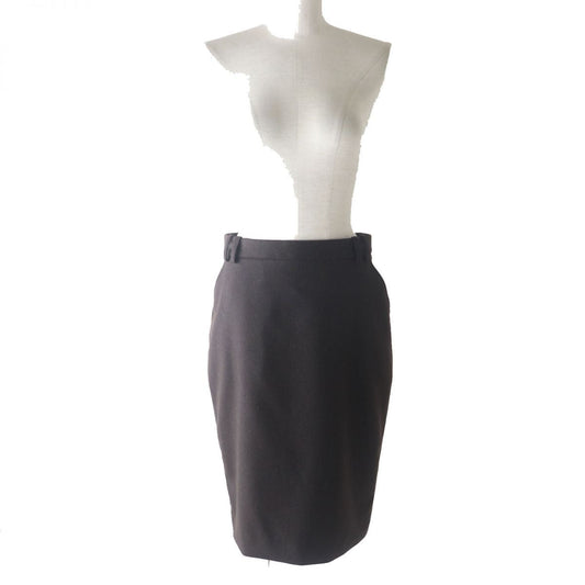 HERMES skirt Outer: 95% wool, Outer: 5% cashmere, Lining: 100% silk Dark brown Women 38  d
