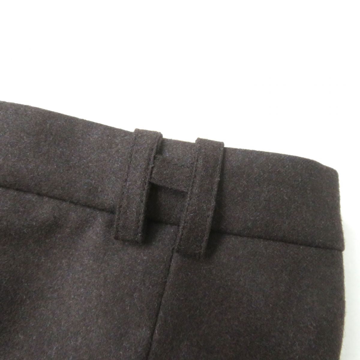 HERMES skirt Outer: 95% wool, Outer: 5% cashmere, Lining: 100% silk Dark brown Women 38  d