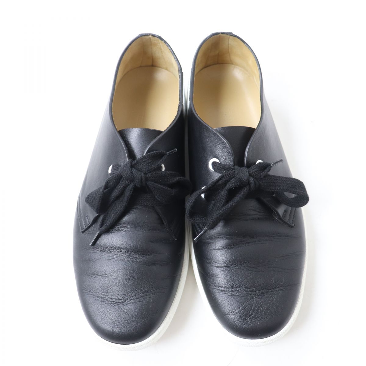 HERMES sneakers Main: Leather Black x white Women 39.5  d