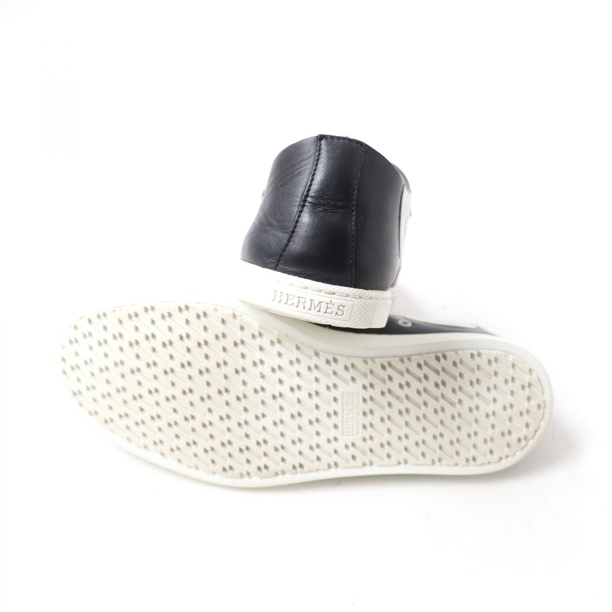 HERMES sneakers Main: Leather Black x white Women 39.5  d