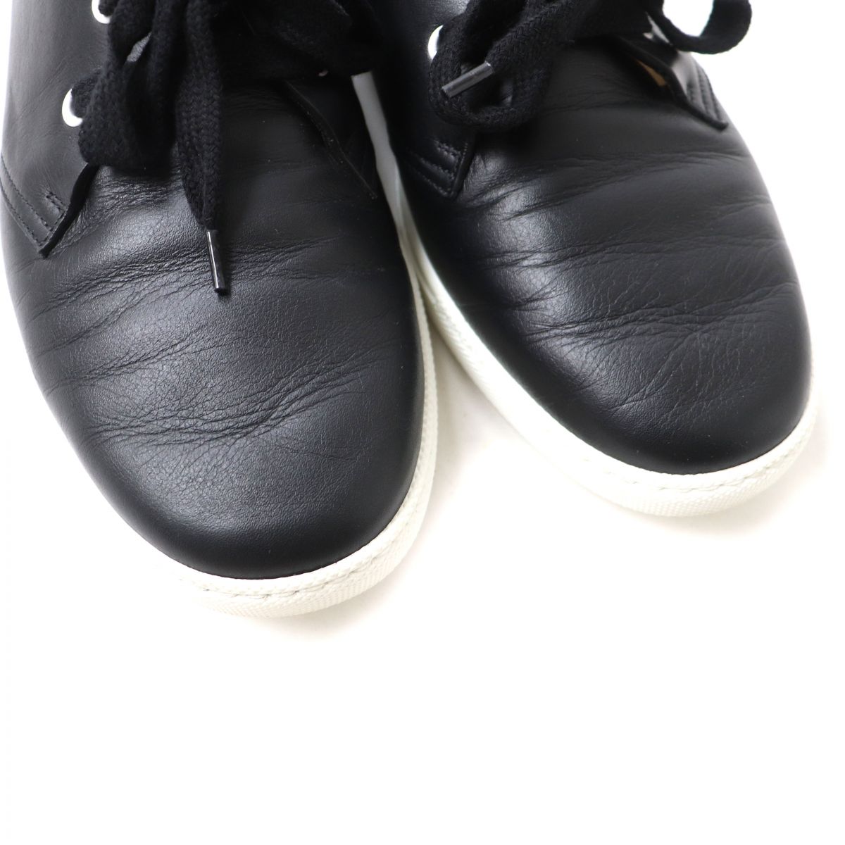HERMES sneakers Main: Leather Black x white Women 39.5  d