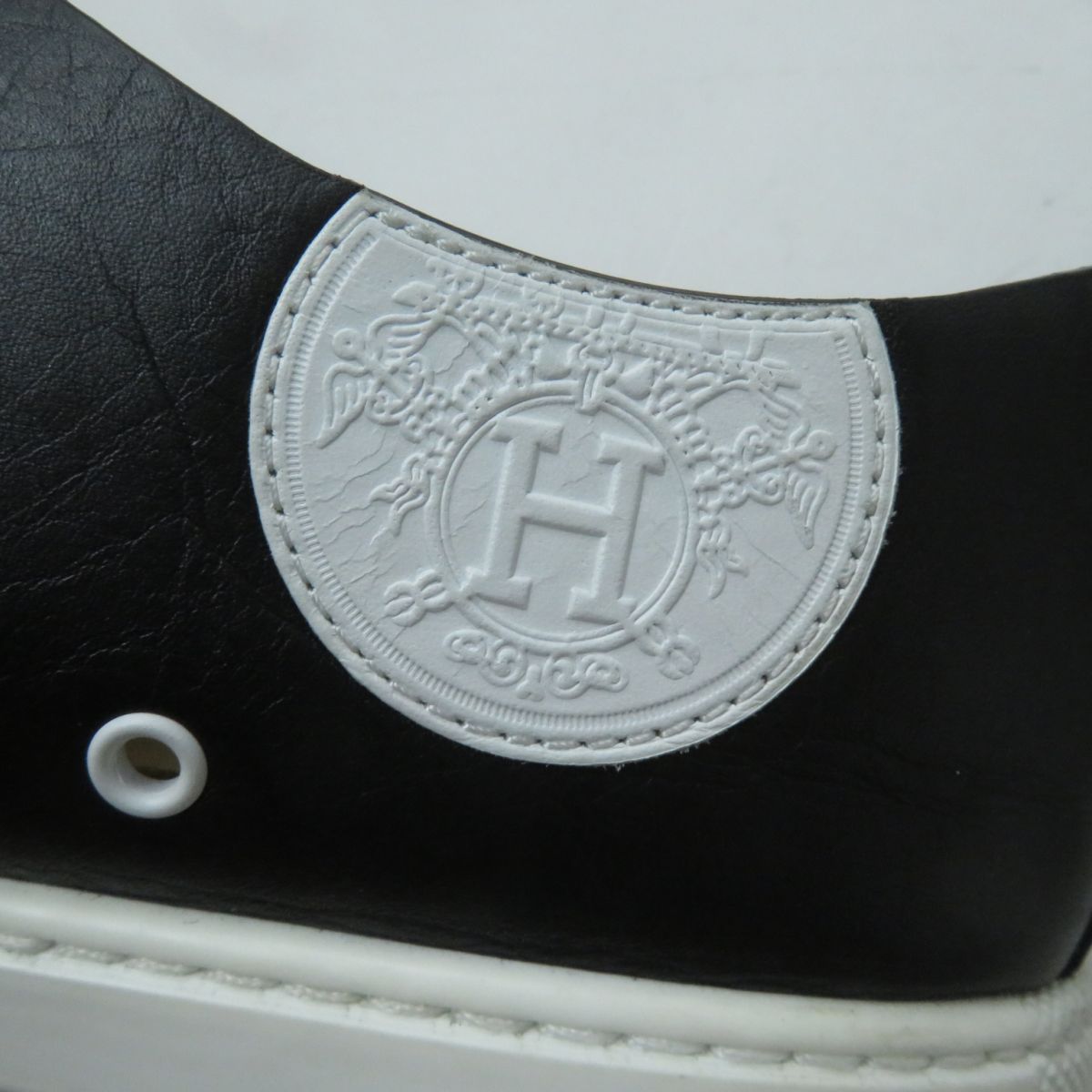 HERMES sneakers Main: Leather Black x white Women 39.5  d