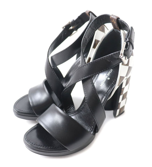 LOUIS VUITTON Sandals Main: Leather, Leather Black x multicolor Women 36