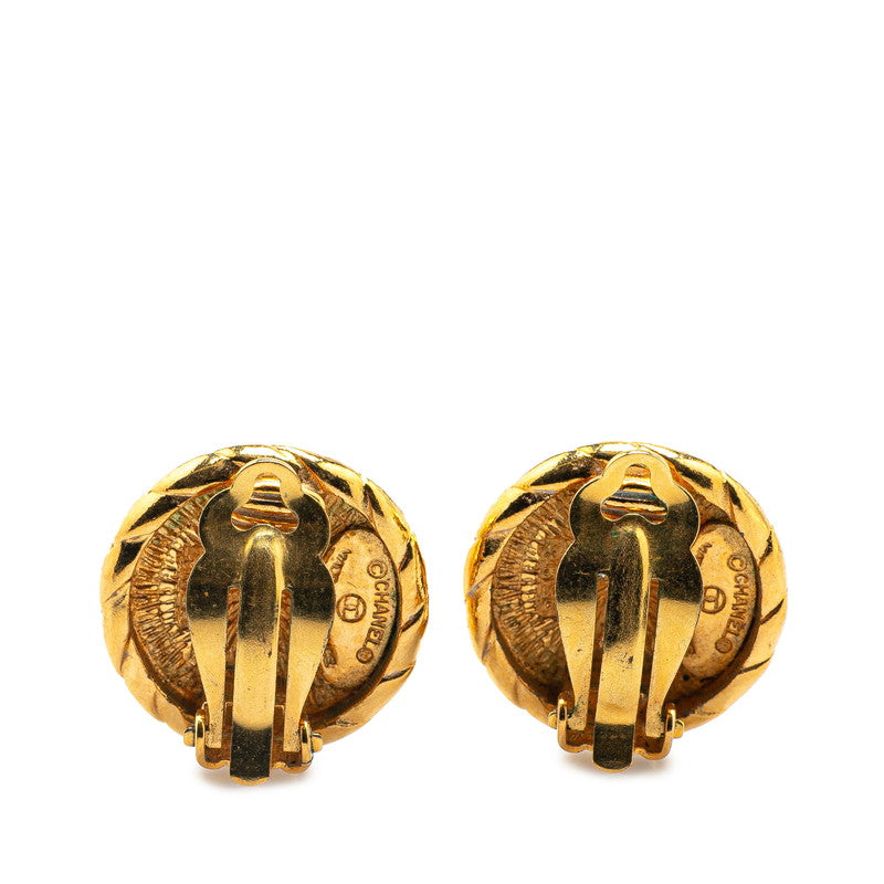 Chanel Gold Plated Coco Mark Round Earrings