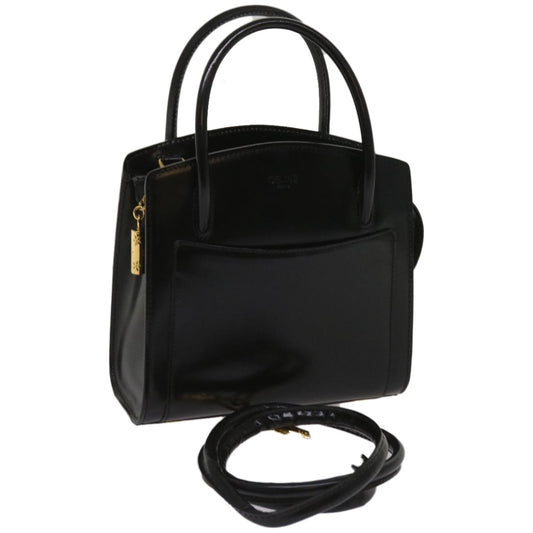Luxury CELINE Hand Bag Leather 2way Black  hk1062