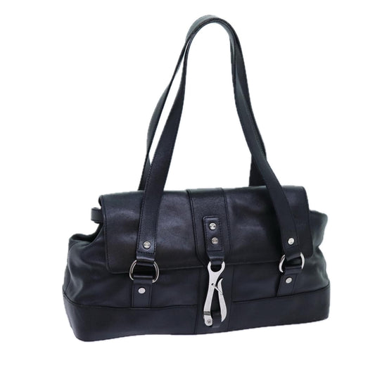 Luxury CELINE Shoulder Bag Leather Black  hk1202