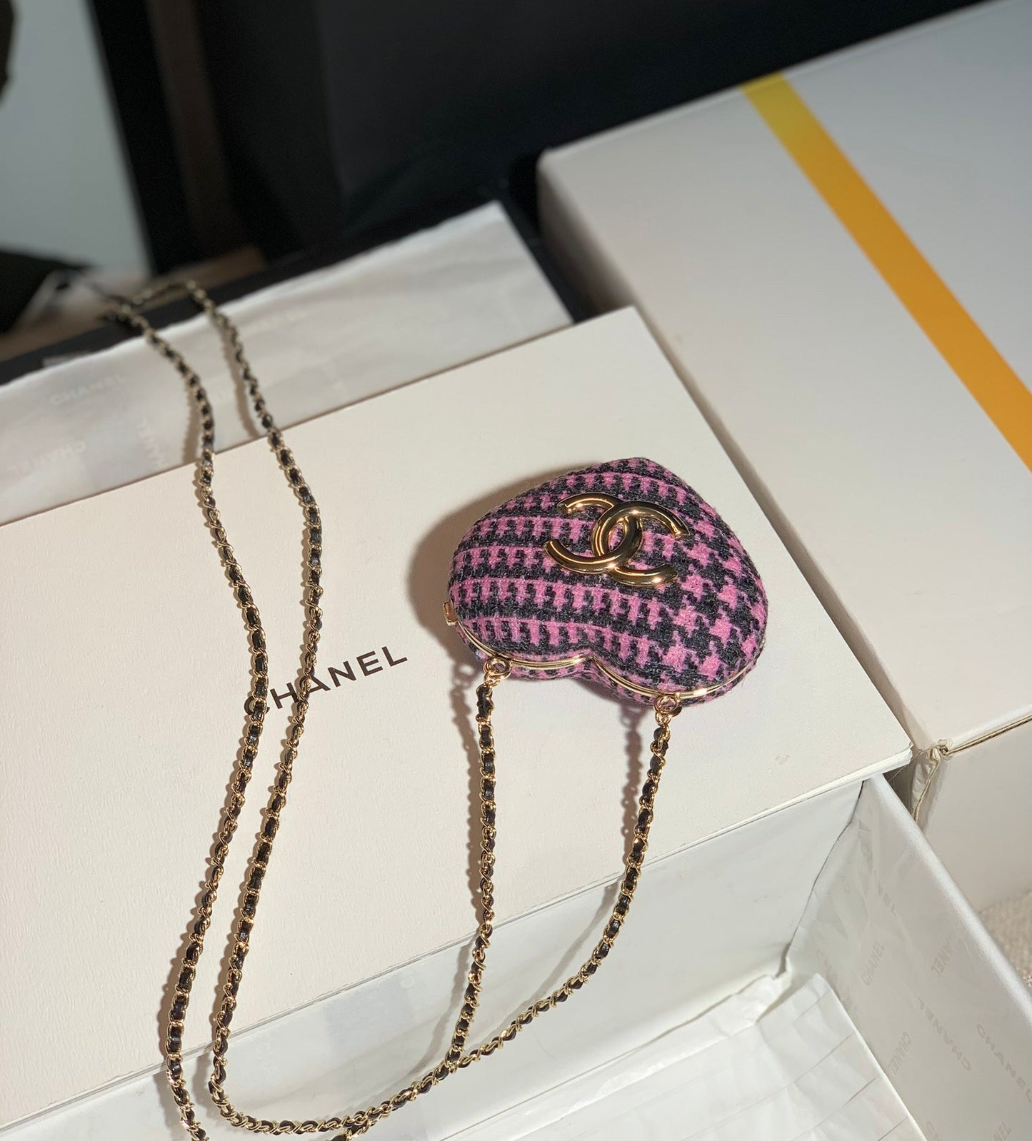 CHLLong Necklace Bag Black And PiNike For Women, Women’s Bags 3in/7cm AB9485 B09330 NK598