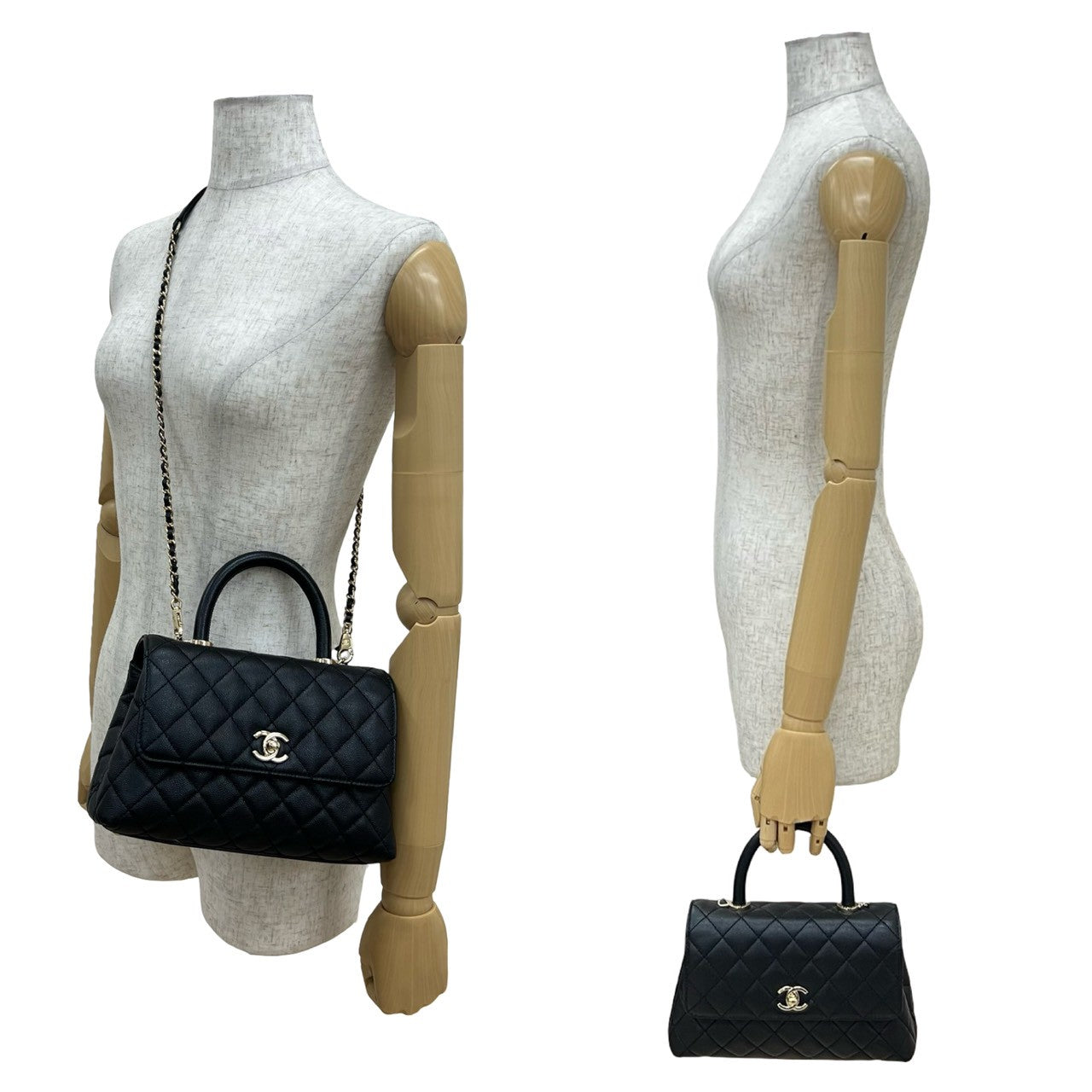 Chanel Coco Handle Matelassé Caviar 2way Handbag