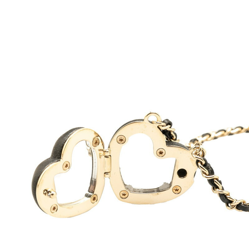 Chanel Coco Mark Heart Mirror Lambskin Necklace